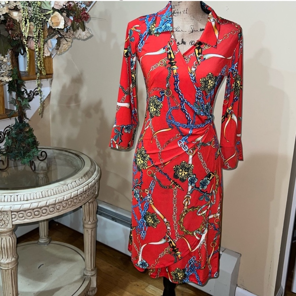 Caio Bella small mock dress tangerine
printed spring dress easter dress